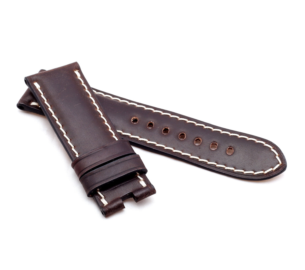 Marino Deployment: SHELL CORDOVAN Leather Watch Strap BROWN 24mm