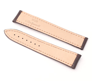 Marino Deployment : Alligator-Embossed Leather Watch Strap BROWN 20mm 22mm