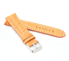 Load image into Gallery viewer, Chrono : Alligator-Embossed Padded Leather Watch Strap ORANGE