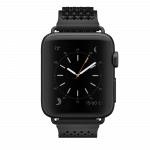 Noomoon LABB Interlocking Watch Strap for Apple Watch in BLACK with BLACK Hardwa - Pewter & Black