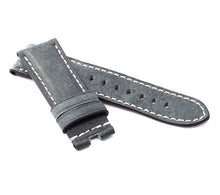 Load image into Gallery viewer, Marino Deployment: VINTAGE CALF Saddle Leather Watch Strap Grey 24mm