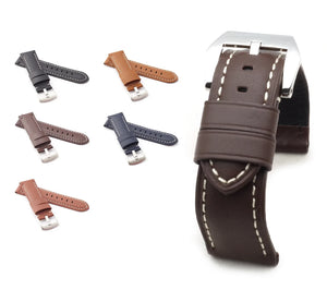 Classic : Padded Calf Leather Watch Strap HONEY Brown 24 mm