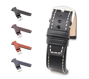 Marino Parallel : Luxury Saddle Leather Watch Strap GOLD BROWN