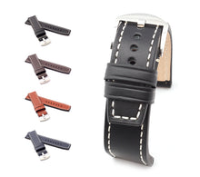 Load image into Gallery viewer, Marino Parallel : Luxury Saddle Leather Watch Strap BROWN 20mm 22mm