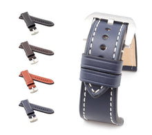 Load image into Gallery viewer, Marino : Premium Calf Saddle Leather Watch Strap BLUE 24mm, 26mm