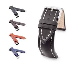 Marino : Saddle Leather Watch Strap BLACK
