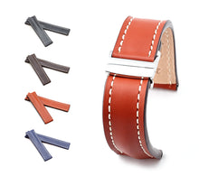 Load image into Gallery viewer, Marino Deployment : Saddle Leather Watch Strap BLACK