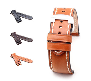 Marino Deployment: SHELL CORDOVAN Leather Watch Strap BROWN 24mm