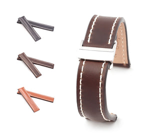 Marino Deployment : SHELL CORDOVAN Watch Strap COGNAC BROWN