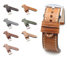 Load image into Gallery viewer, Marino: VINTAGE CALF Saddle Leather Watch Strap - BLACK