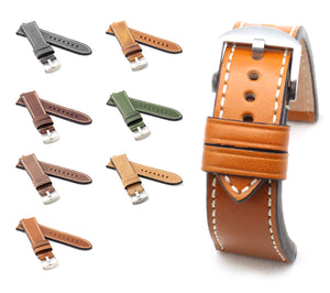 Marino: VINTAGE CALF Saddle Leather Watch Strap BROWN 24, 26mm