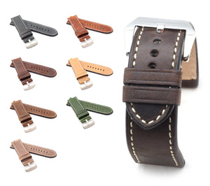 Marino Parallel : VINTAGE CALF Saddle Leather Watch Strap BRANDY 24, 26mm