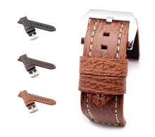 Load image into Gallery viewer, Firenze Parallel : Shark Leather Watch Strap MID BROWN for Panerai
