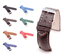 Load image into Gallery viewer, Chrono Sharkskin Leather Padded Watch Strap for Breitling DARK BLUE 24 mm