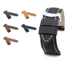 Load image into Gallery viewer, Vertigo Deployment  : Buffalo Suede Watch Strap BROWN - Pewter &amp; Black